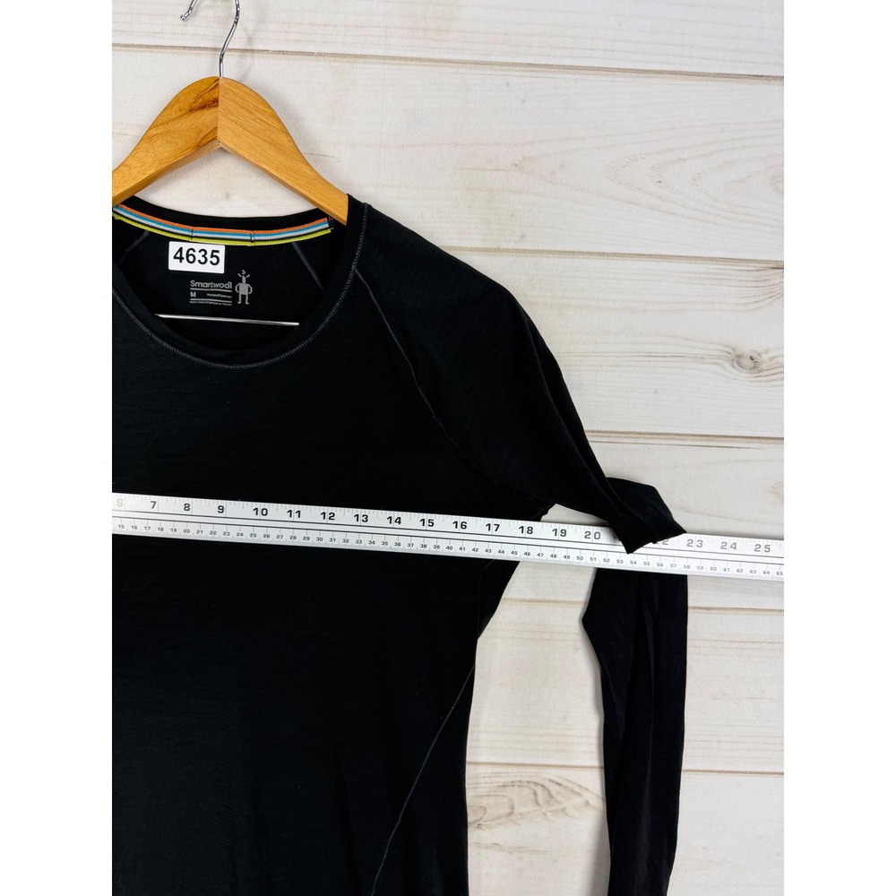 Smartwool Top Womens Medium Black Merino Wool Long Sleeve Base Layer - Picture 4 of 6
